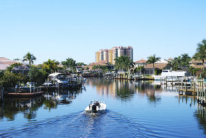 boat in Canal on the coast